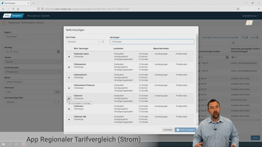 Regionaler Tarifvergleich Strom